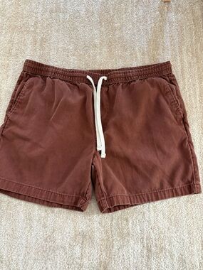 Goodfellow & Co Rust Brown Elastic Waist Shorts with White Drawcord